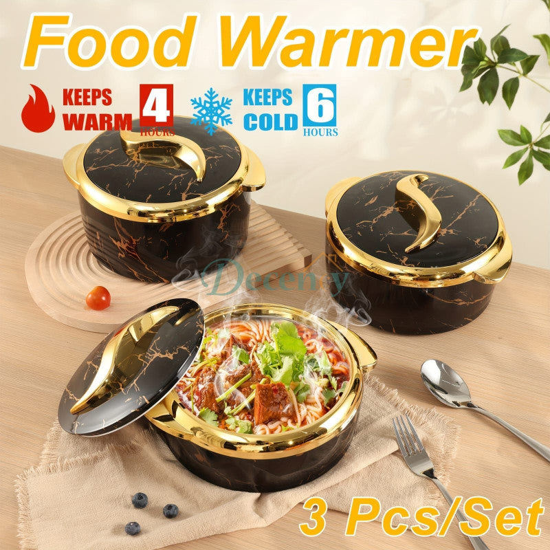 3-Piece Insulated Casserole Hot Pot Set – Thermal Food Warmer with Lids (1.5L + 2L + 2.5L)