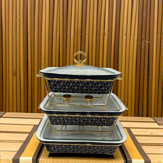 Luxury Chef Rectangle Porcelain Serving Dish – Lid & Side Handles for Easy Carry