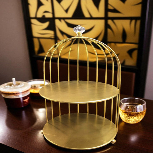 Gold Metallic Pastry Serving Stand – Elegant Dessert & Luxury Tableware