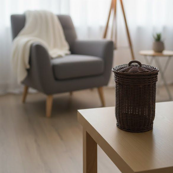 3Pcs Handmade Cylindrical Baskets with Lids (51122) by Ziba