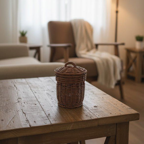 3Pcs Handmade Cylindrical Baskets with Lids (51122) by Ziba