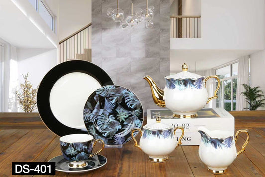 Imported Luxury Johnson Brothers–Inspired 24-Piece Fine Dining Tea Set DS-401