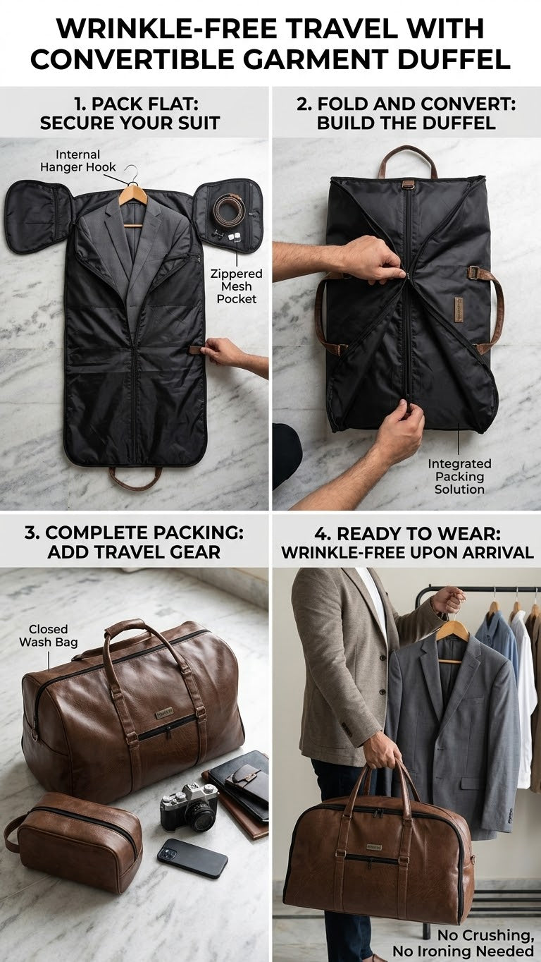 Convertible Luggage Travel Bag – Spacious Foldable Duffle & Carry-On Bag