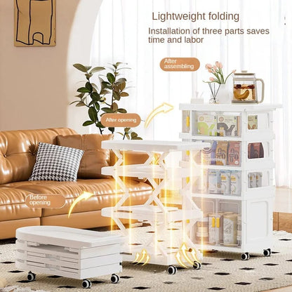 4 Tiered Baby Supplies Storage Folding Trolley