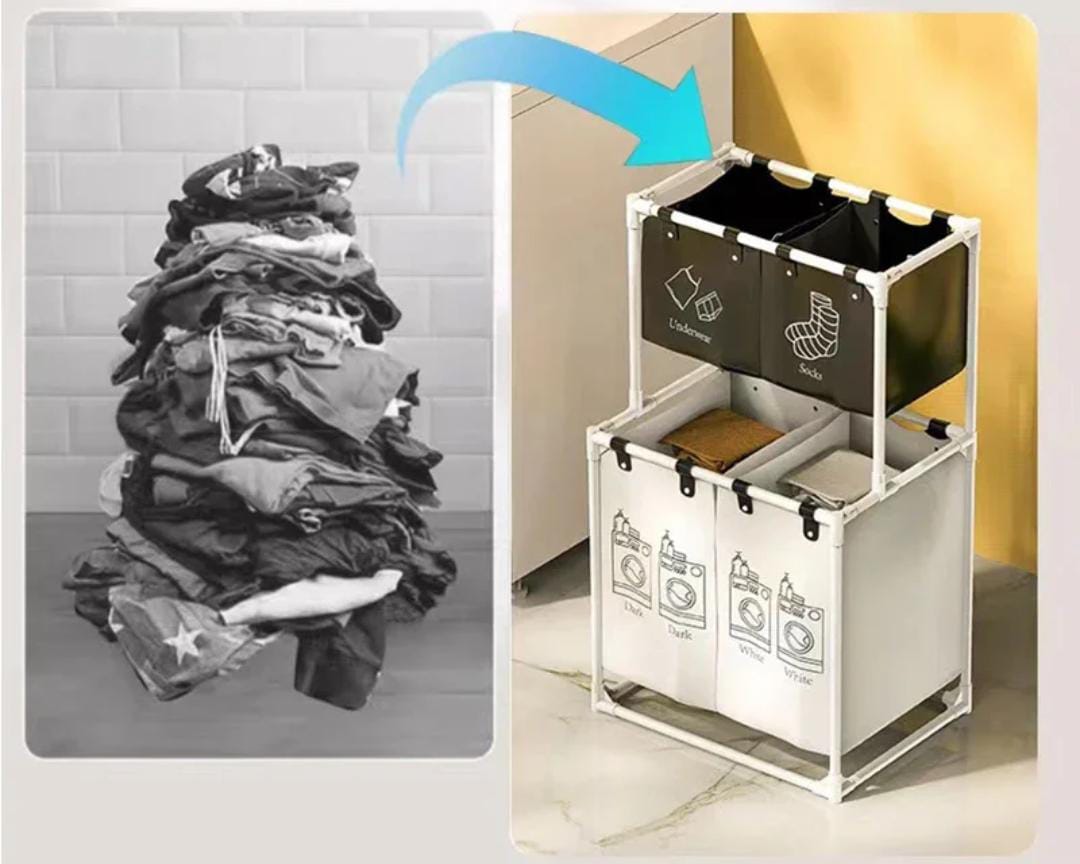 Large capacity folding laundry basket