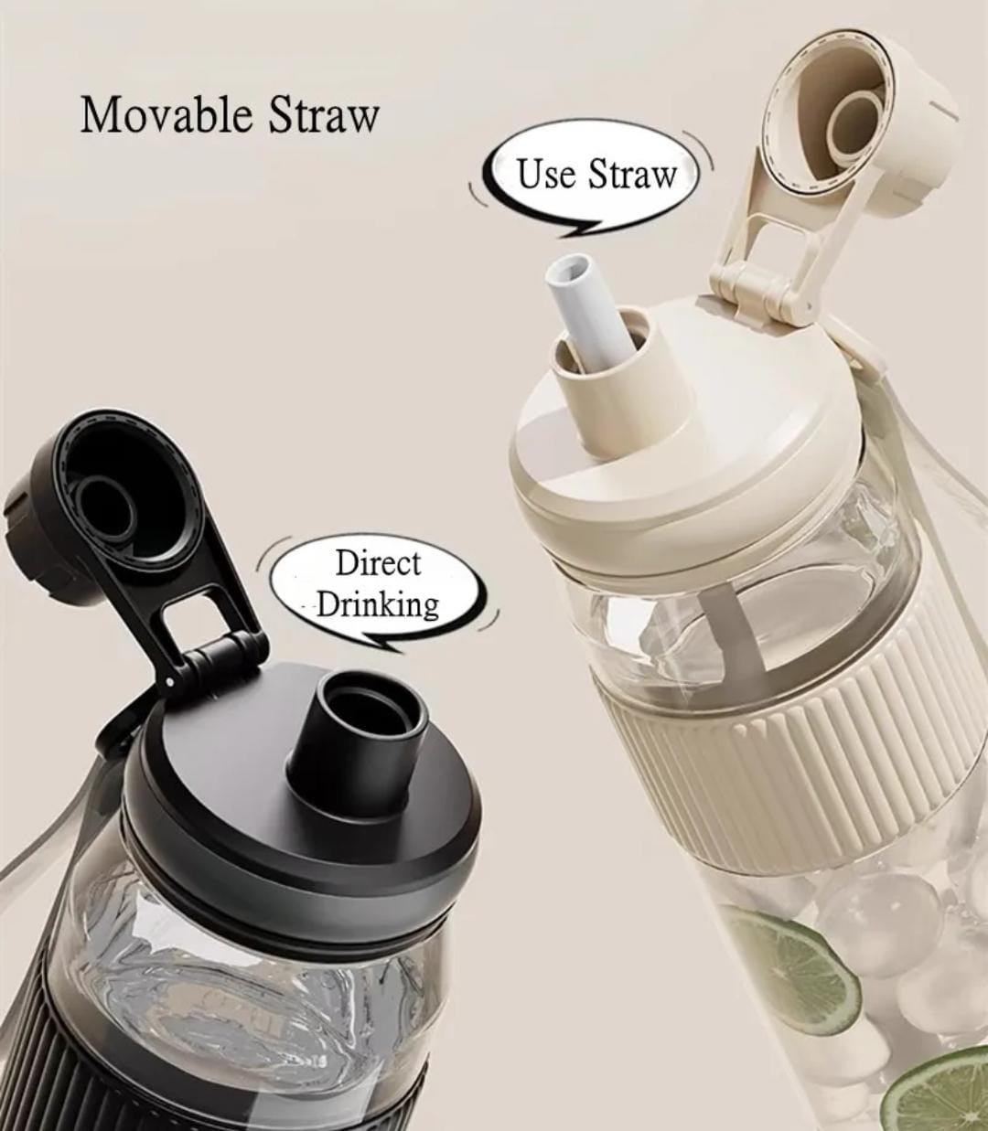 Tritan Water Bottle with Straw (1000ml)