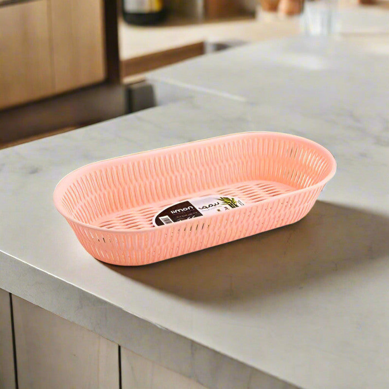 Limon Multipurpose Oval Bamboo Basket – Eco-Friendly Organizer for Home, Kitchen & Storage | Adornia.pk