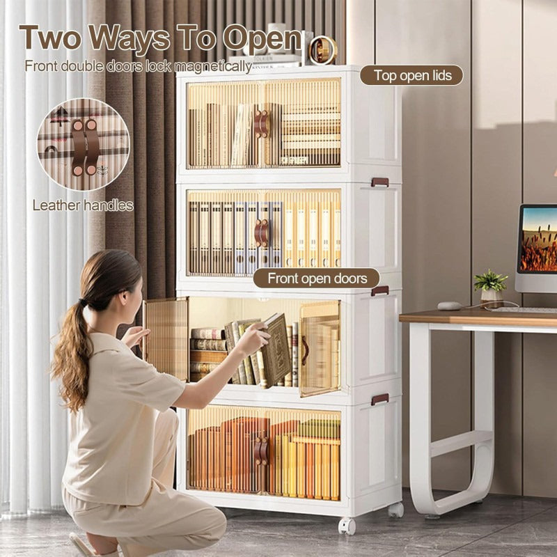 FlexiStack Movable Multi-Tier Storage Organizer – Space-Saving Rolling Rack | Adornia.pk