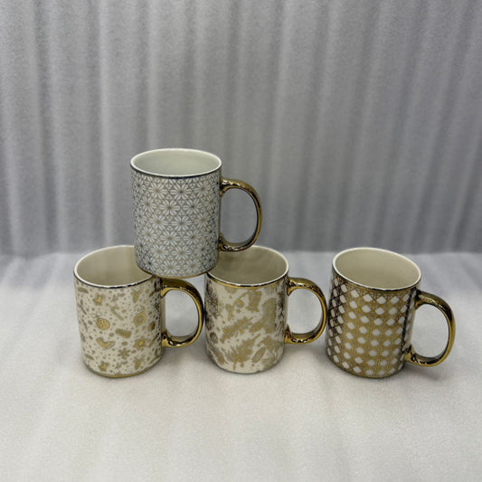 Luxury Gold Pattern Mug Set – Elegant Ceramic Collection