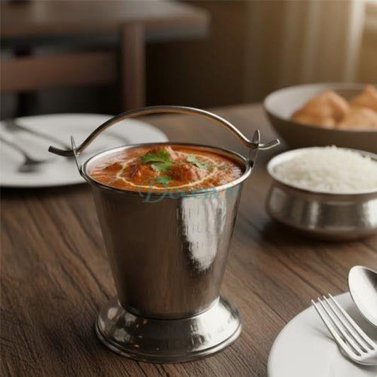 Classic Stainless Steel Serving Balti