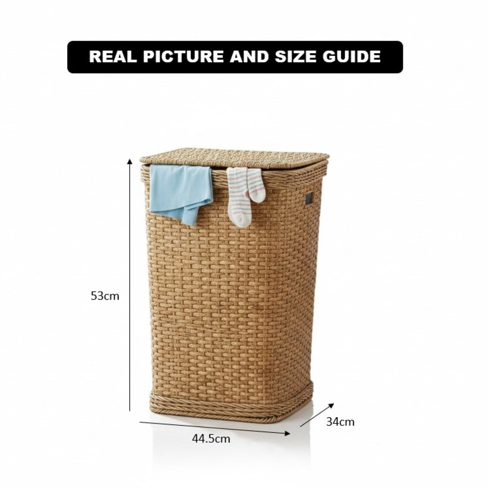 Woven Handmade Square Laundry Basket (51058) by Ziba