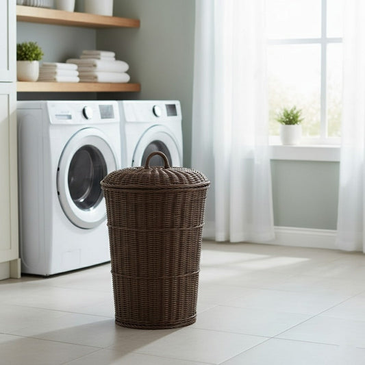 Woven Handmade Round Laundry Basket (51022) by Ziba