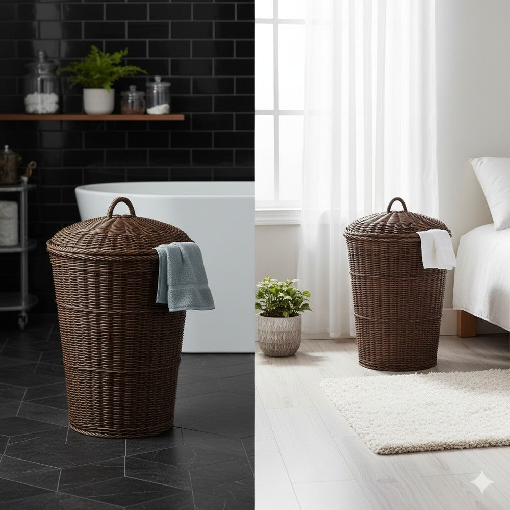 Woven Handmade Round Laundry Basket (51022) by Ziba