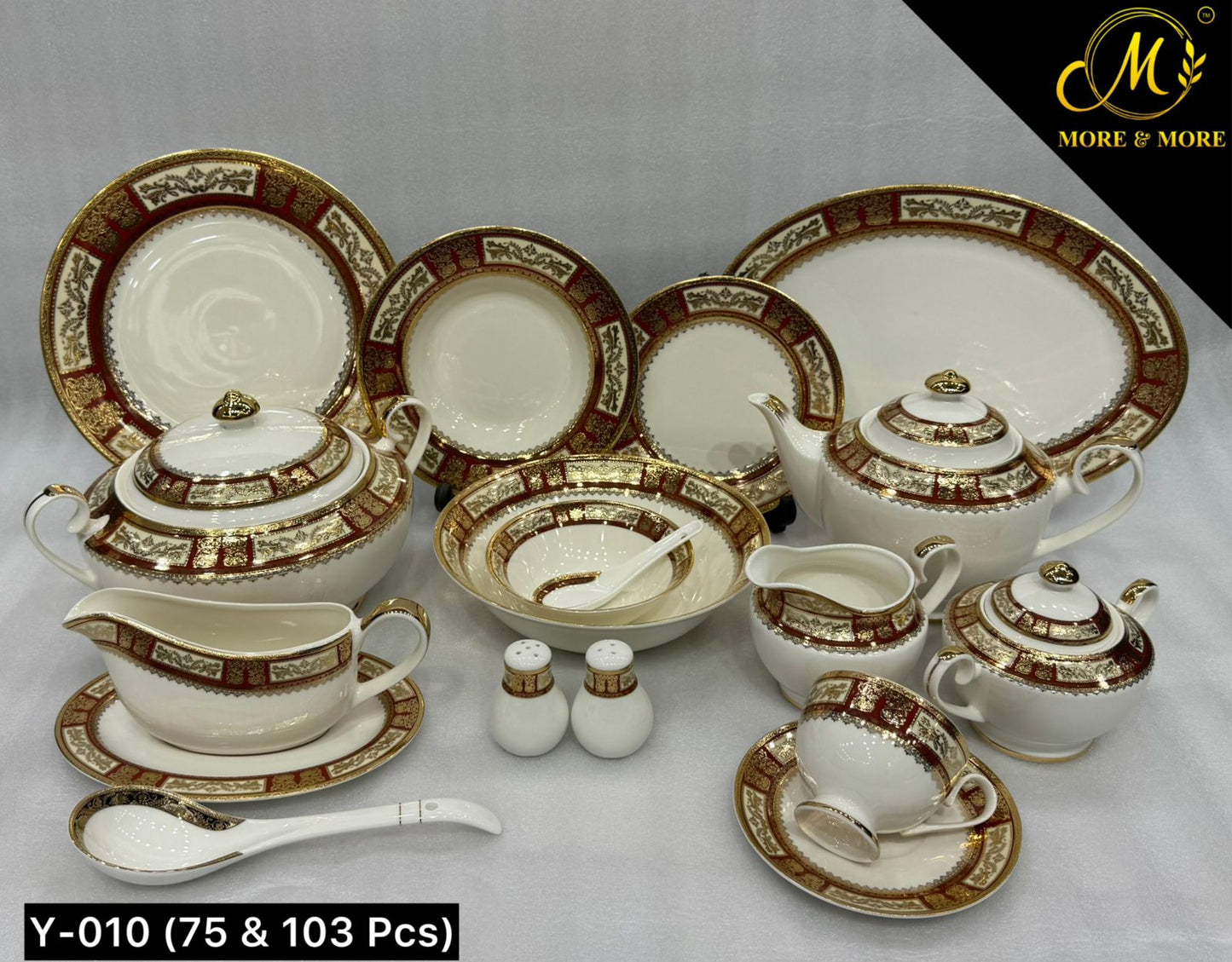 Yamasen Japan-Inspired Gold-plated Royal Dining Set | Available in 75 & 103 Pieces Serving