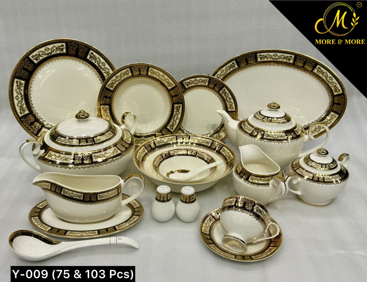 Yamasen Japan-Inspired Gold-plated Royal Dining Set | Available in 8 and 12 Person Serving