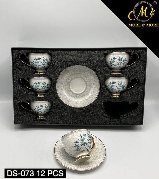 Johnson Bros Inspired 12-Piece Floral Cups & Saucers Set –Elegant for Home, Guests & Gifting