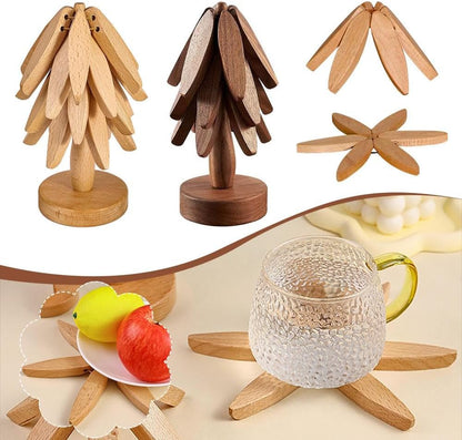 Wooden Trivets Set for Hot Dishes, Hot Pots And Pans, Trivet Tree Made Of Walnut Trivet Set, Pot Trivets for Kitchen, for Hot Dishes/hot Pot Holders/pot/bowl/teapot