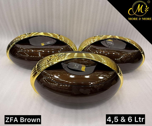 ZFA Oval Brown & Gold Luxury Hotpot - 4L, 5L & 6L