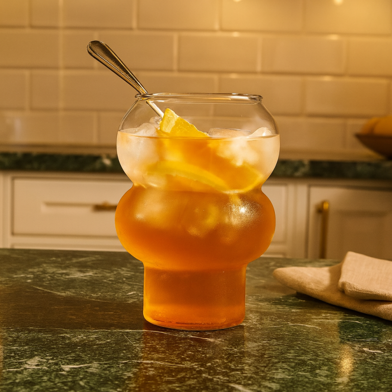 Unique Curvy Glass – Stylish Drinkware Cup