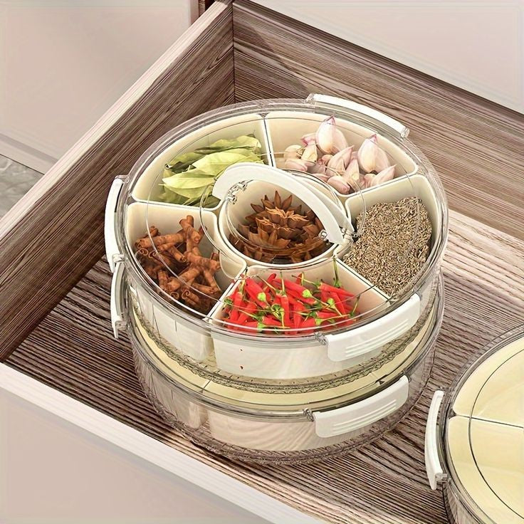 Portable Rotating Snack Tray With Lid (Premium)