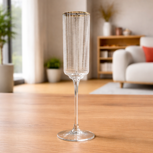 Crystal Champagne Flutes Glass | 6 Pcs