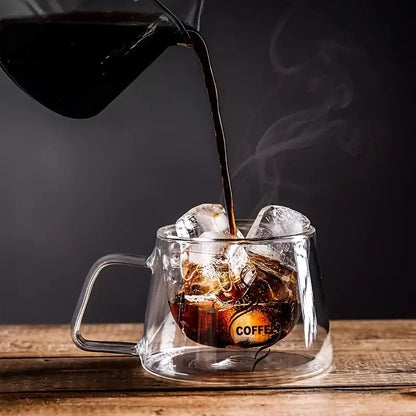 Double-Walled Glass Coffee Mugs – 200ml Heat-Resistant Espresso Cups for Hot & Cold Drinks | Adornia.pk