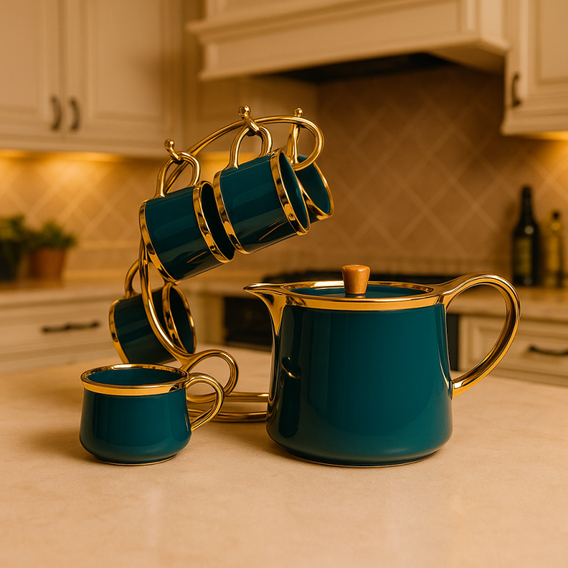 Exclusive 7-Piece Tea Set with Stand – Elegant Serving Set | Adornia.pk