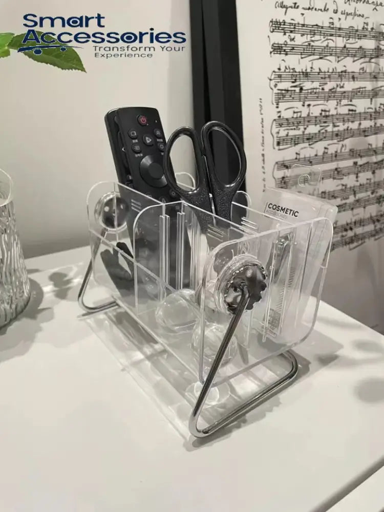 Acrylic Remote Holder - Mobile & Cosmetic Organizer - Home Desk