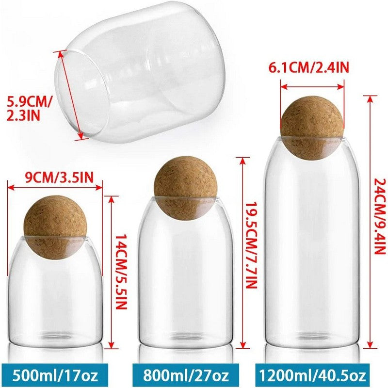 Storage Jars for Coffee, Tea, Spices, Sugar, Salt - Set of 3