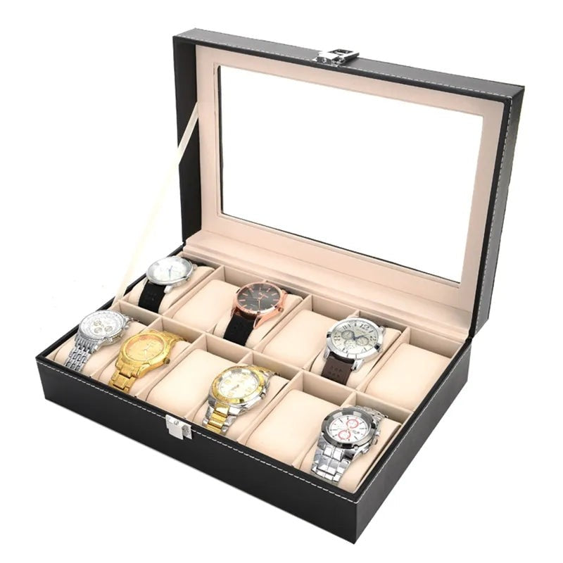 12 Slots Leather Watch Organizer