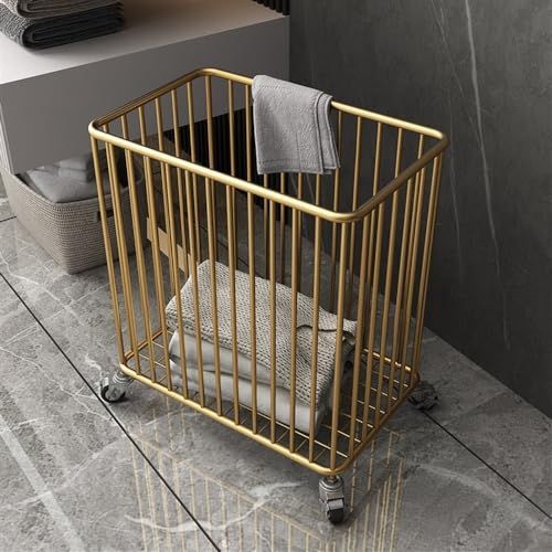 Laundry Organizer – Rust-Proof Iron Basket with Rollers