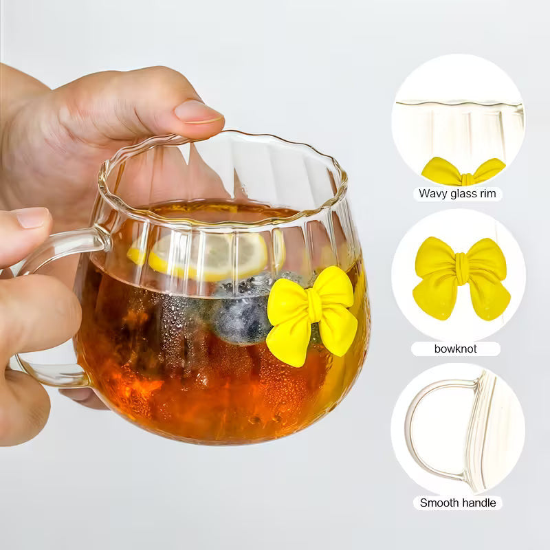 BélléBow Elegant Glass Mug – Premium Tea & Coffee Cup | Adornia.pk