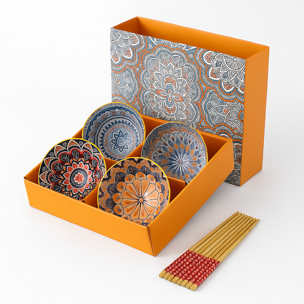 Japanese Style Ceramic Bowls - Set of 4