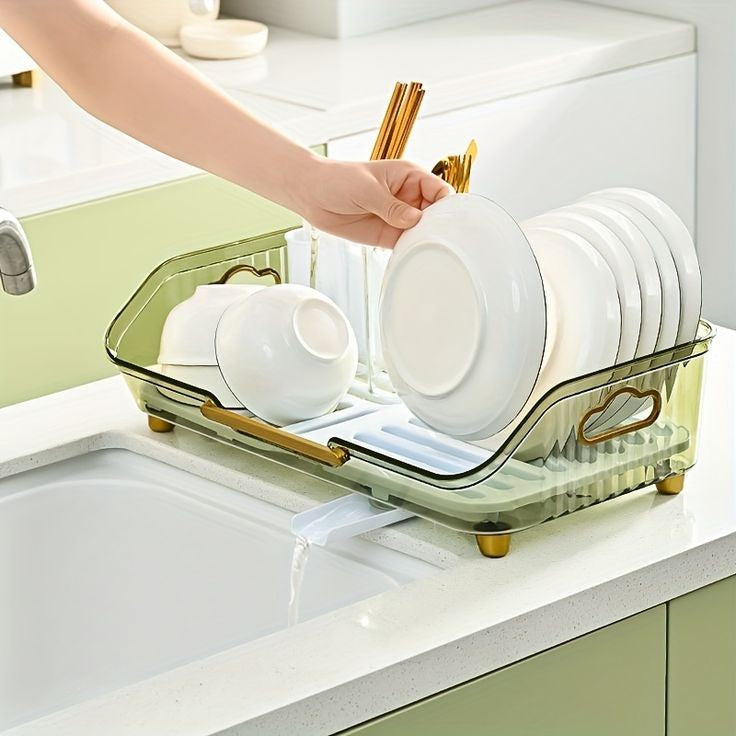 Transparent Acrylic Dish Drainer Rack