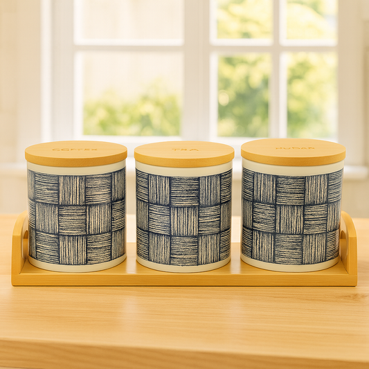 Blue Pattern Ceramic Jar Set