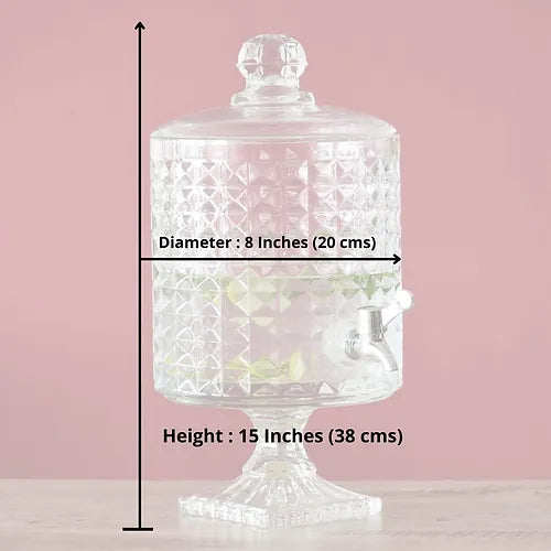 Premium 4.5 Ltr Footed Glass Beverage Dispenser With Tap