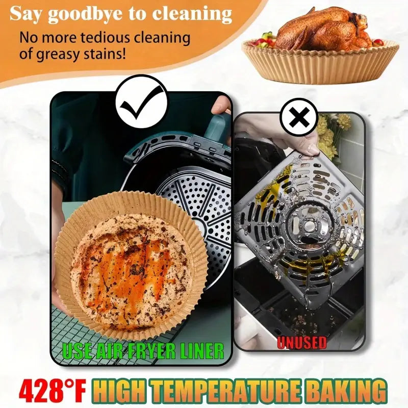 50 PIECES DISPOSABLE AIR FRYER PAPER LINERS
