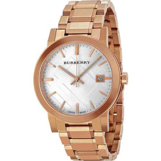 Burberry The City Rose gold Stainless Steel Silver Dial Quartz Unisex Watch - BU9004