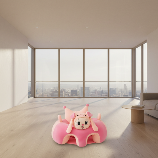 Premium Baby Support Sofa Seater – Pink Pig Edition