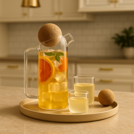 Heat-Resistant Glass Teapot with Wooden Lid – Elegant Tea Pot