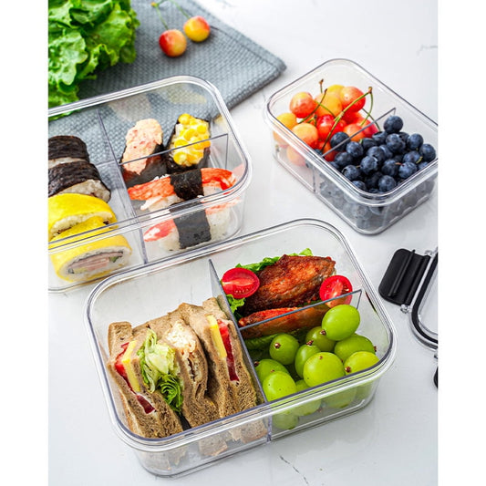 Set Of 3 Food Container, Food Meat Vegetable And Fruit Storage Box With Lid