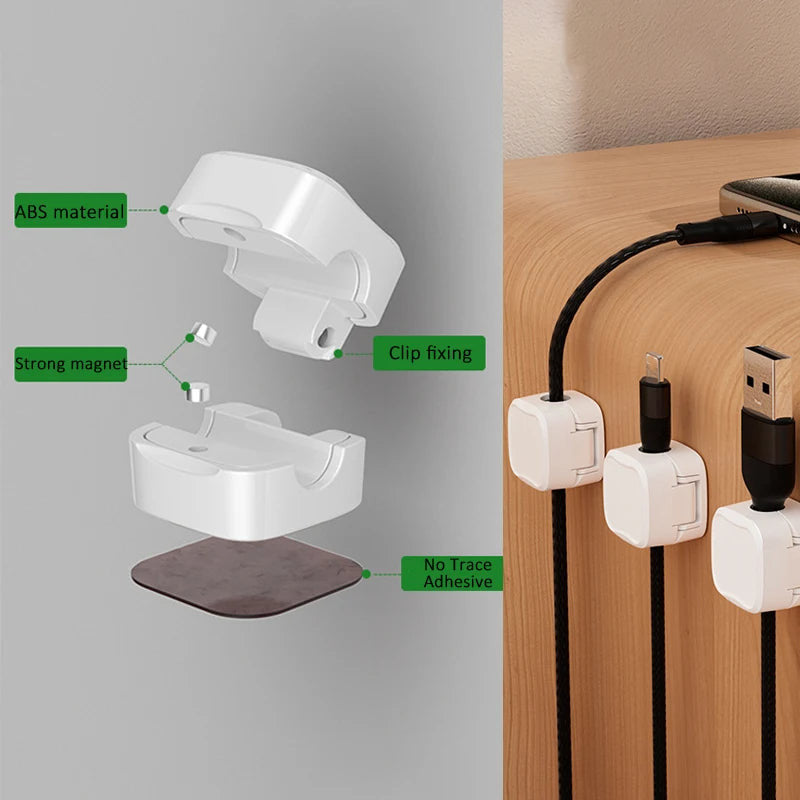 Magnetic Cable Clip – Under Desk Wire Organizer