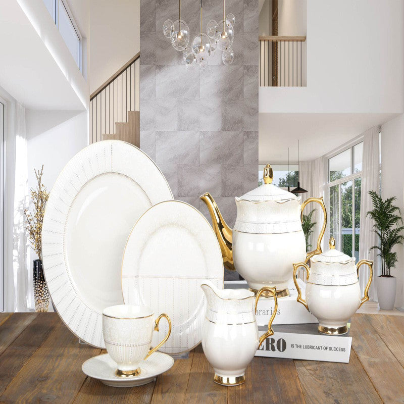 JOHANSON BROS Tea Set – 24-Piece Ceramic Set for 6 Persons | Elegant Tableware Collection