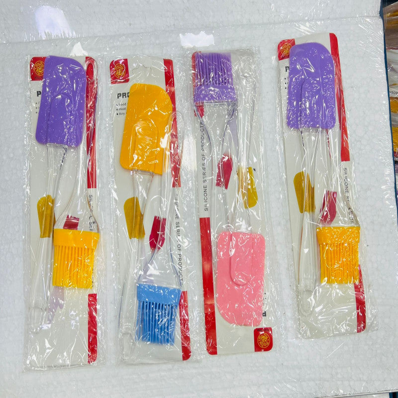 Acrylic Stick Spatula & Brush Set – Large Silicone Kitchen Tool (2-Pc)