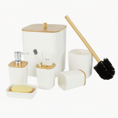 Premium Quality 6Pcs Bathroom Set - White