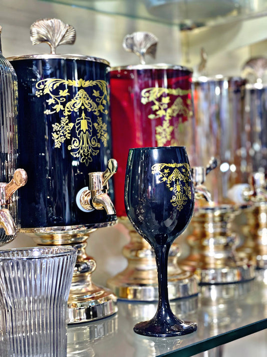 Black Turkish Glass dispenser set