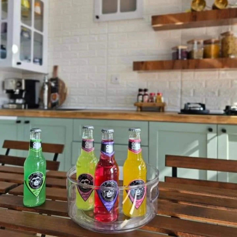 Limon Multi-Use Acrylic Rotatable Tray with Handles – 360° Serving & Storage Organizer (2149) | Adornia.pk