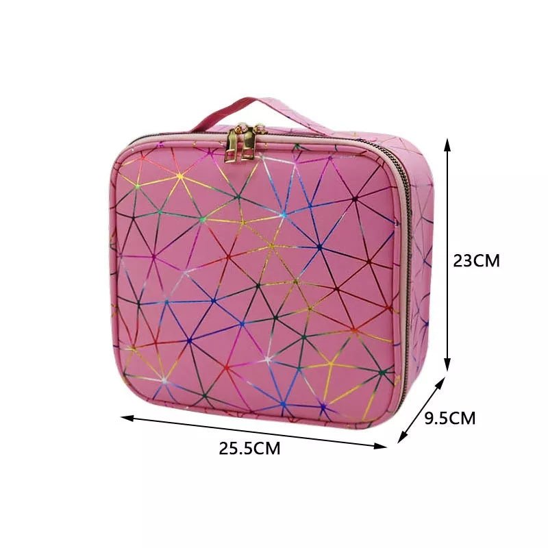 Diamond Pu Travel Cosmetic Bag - Large