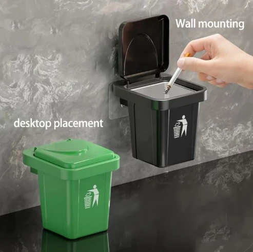 Wall Mounted Ashtray, Outdoor Smokeless Metal Ashtray for Home, Desktop Ashes for Office and Smoking Areas