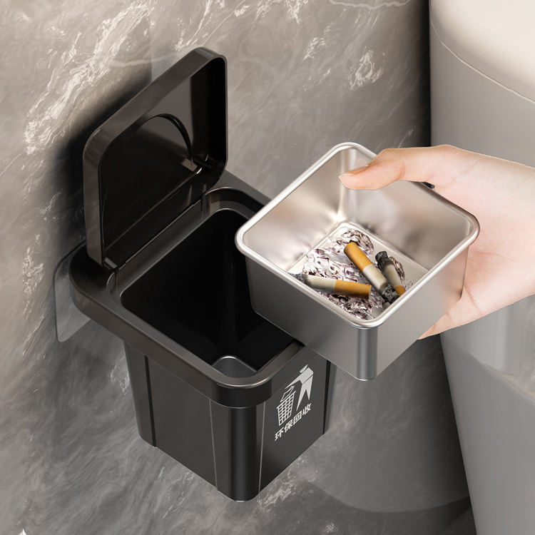 Wall Mounted Ashtray, Outdoor Smokeless Metal Ashtray for Home, Desktop Ashes for Office and Smoking Areas